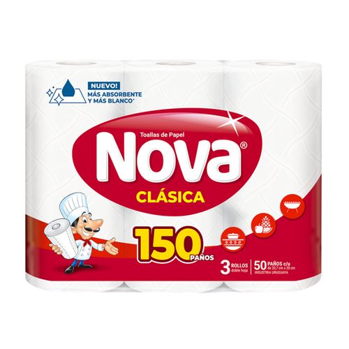 TOALLA DE COCINA NOVA CLASICA 3UN 150PAÑOS