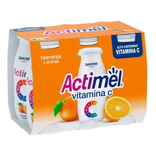 LECHE ACTIMEL VITC CITRUS NARANJA X6 600GR