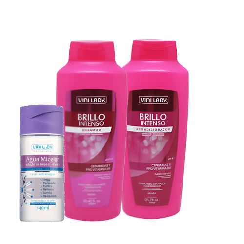 Shampoo Vini Lady 1Lt + Acondicionador 1L+Agua Micelar