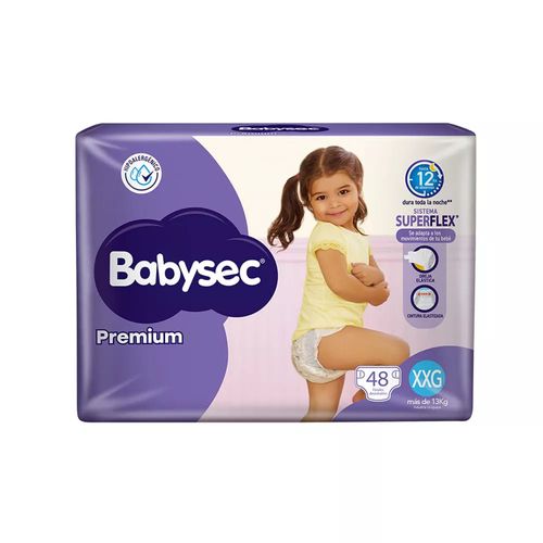Pañal Babysec Premium Jumbo Talle Xxg Pack 48 Un