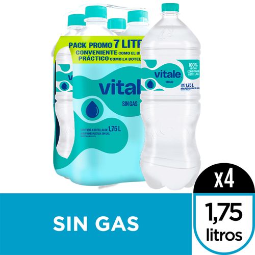Agua Vitale Sin Gas Decorado Pet 1.75Lt Pack 4Un