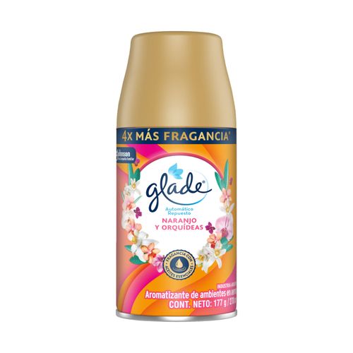AROMATIZANTE GLADE AUTOMATICO NARANJO Y ORQUIDEAS 270ML