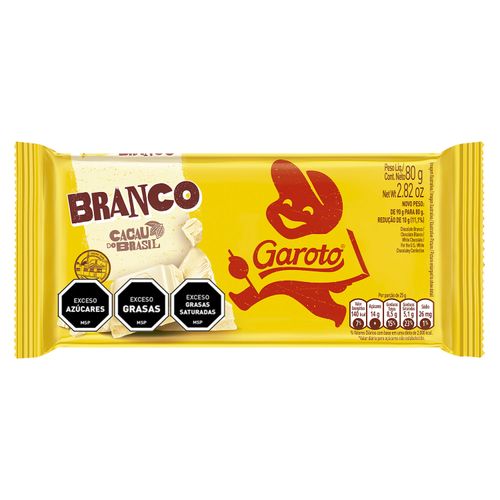Chocolate Garoto Tableta Jumbo Blanco 80Gr