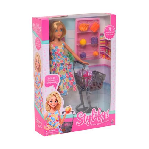 MUÑECA 910007 29CM CON JUEGO DE SUPERMERCADO