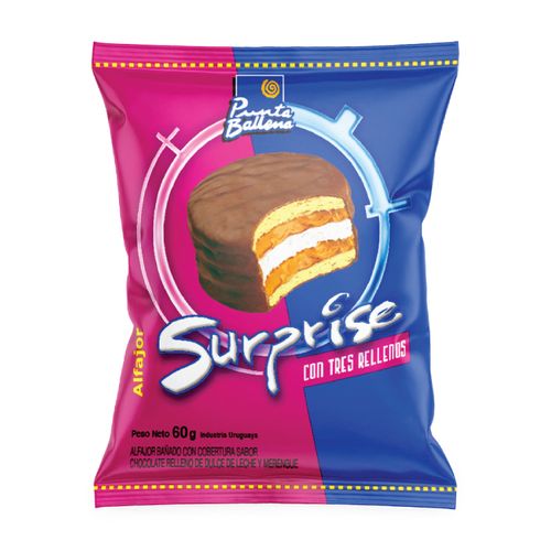 Alfajor Punta Ballena Surprise Vainilla Flowpack 60Gr