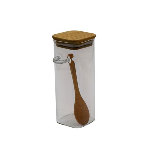 FRASCO DY033 HERMETICO 250ML C/TAPA BAMBU Y CUCHARA