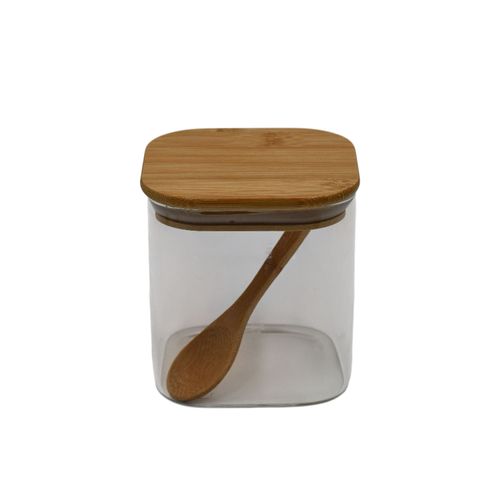 FRASCO DY034 HERMETICO 375ML C/TAPA BAMBU Y CUCHARA