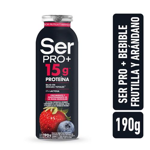 YOGUR SER PRO+ FRUTILLA Y ARANDANOS 190GR BEBIBLE