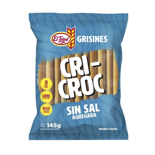 GRISINES EL TRIGAL CRI CROC SIN SAL 145GR