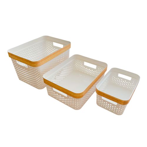 CANASTO WF039190 BLANCO C/DETALLE SIMIL MADERA GRANDE