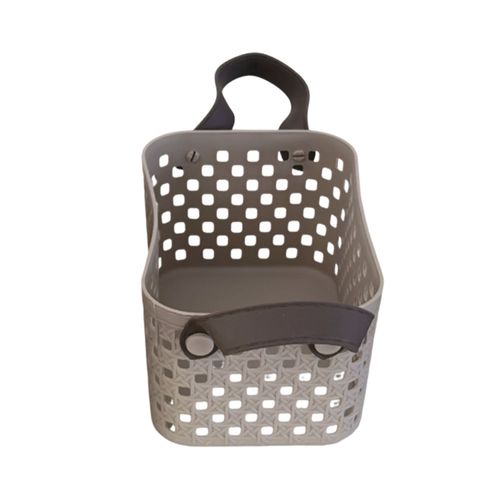 CANASTO WF061127 RECTANGULAR CON MANIJA CUERINA MEDIANO