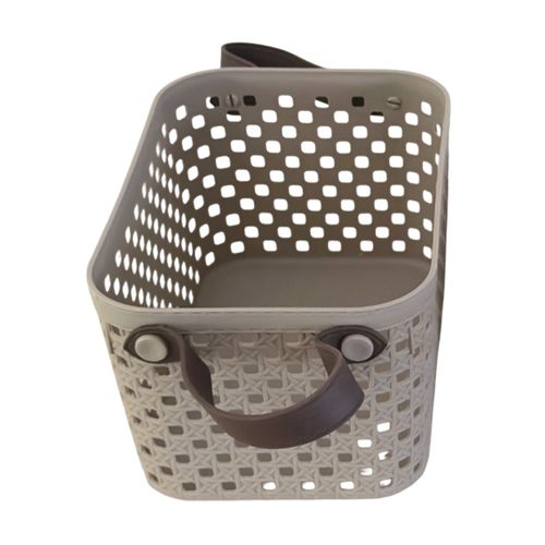 CANASTO WF061128 RECTANGULAR CON MANIJA CUERINA GRANDE