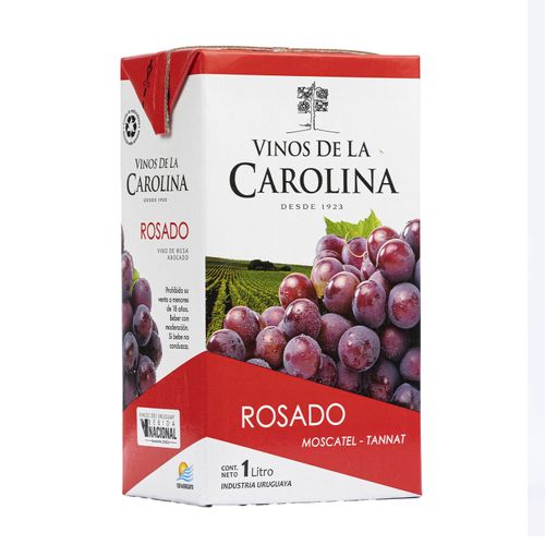 Vino De La Carolina Rosado Moscatel Tannat Tetra 1 L