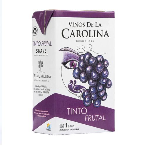 Vino De La Carolina Tinto Frutal Tetra 1 L