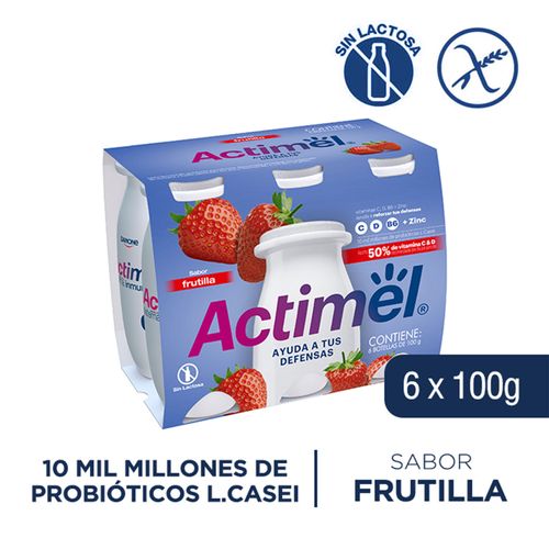 Yogur Actimel Frutilla 100Gr 6Un