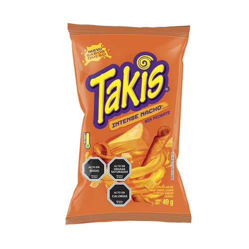 SNACK TAKIS INTENSE NACHO SIN PICANTE 49GR