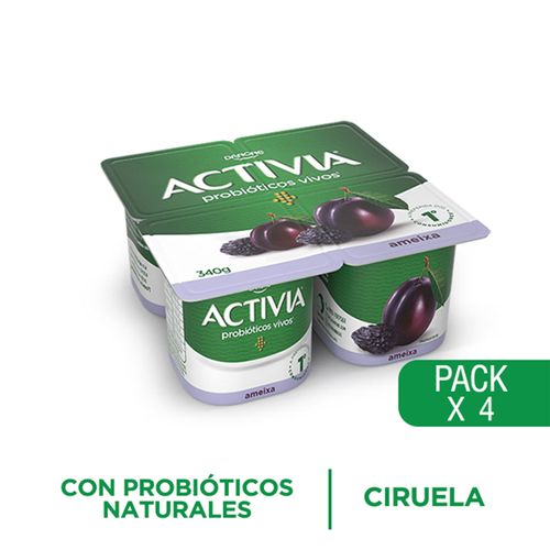 Yogur Activia Ciruela 100Gr 4Un