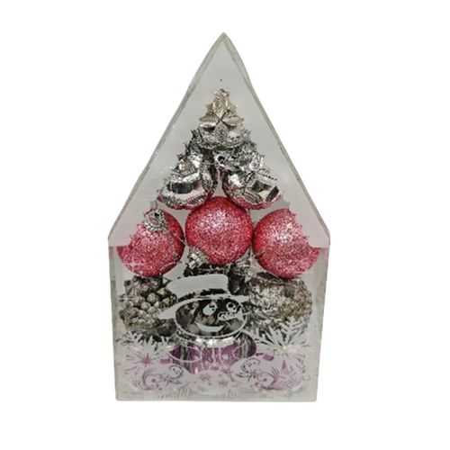 ADORNO AC-300 GLOBO 12UN ROSA/PLATEADO