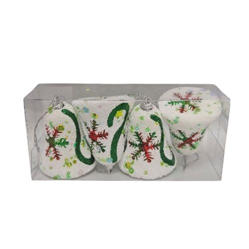ADORNO AC-189 NAVIDAD TRADICIONAL 4UN CAMPANAS BLANCAS