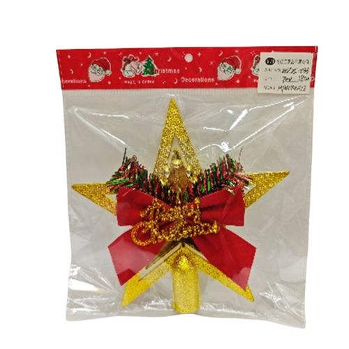 PUNTERA AC-233 DE ARBOL 18CM DORADA CON DETALLE ROJO