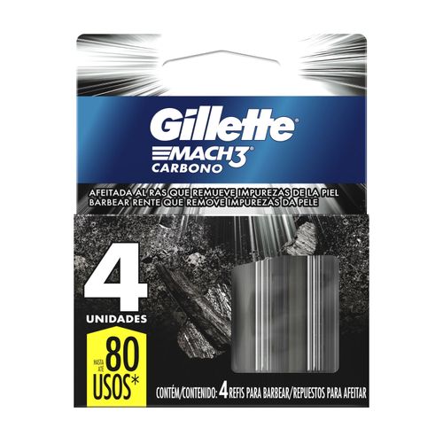 REPUESTO GILLETTE MACH3 CARBONO 4UN