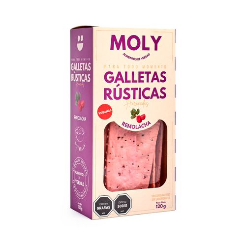 GALLETAS MOLY RUSTICAS SABOR REMOLACHA 120GR