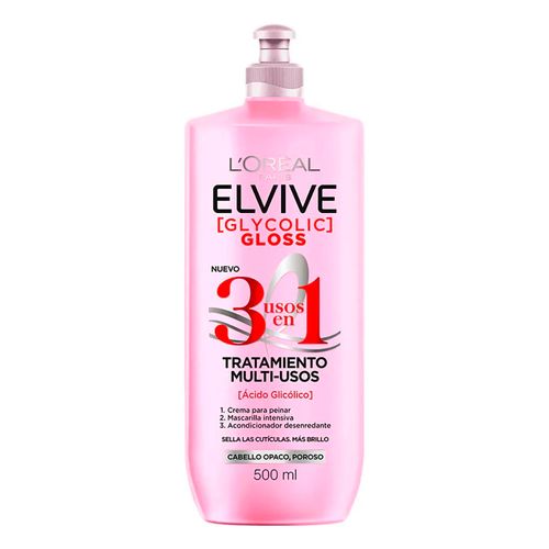 TRATAMIENTO ELVIVE GLYCOLIC GLOSS 3 USOS EN 1 500ML