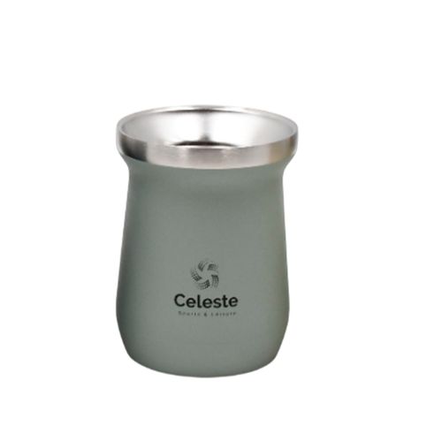 MATE CELESTE VERDE ACERO 180ML DOBLE PARED