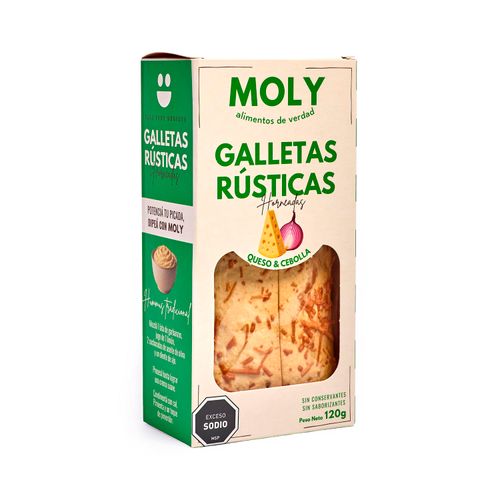 GALLETAS MOLY RUSTICAS SABOR QUESO Y CEBOLLA 120GR
