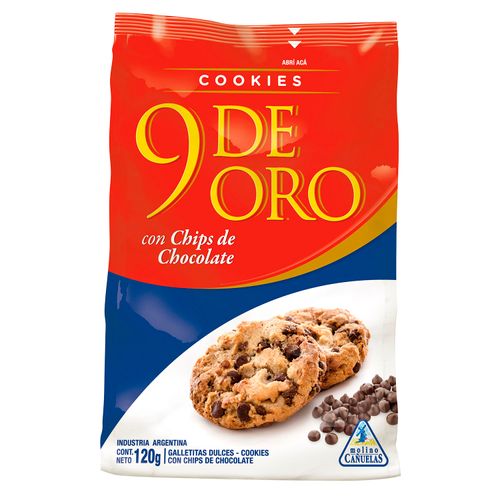 GALLETA 9 DE ORO CON CHIPS DE CHOCOLATE 120GR