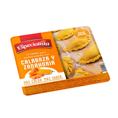 TAPA PARA EMPANADA LA ESPECIALISTA CALABAZA Y ZANAHORIA 12UN