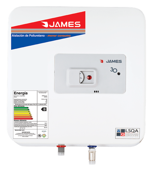 TERMOTANQUE JAMES PRISMA ACERO 30LT